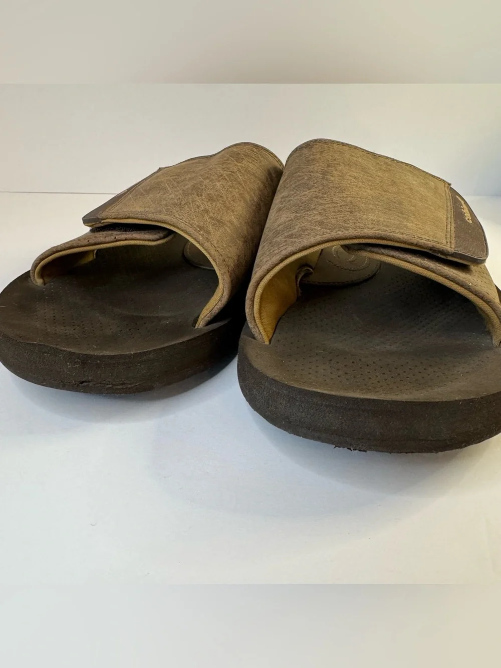 Cobian ARV 2 Men’s Brown Leather Adjustable Comfort Slide Sandal Size 12 *READ*